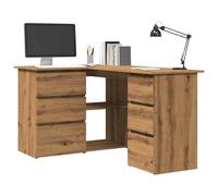 Berkfield Home Corner Desk Artisan Oak 145x100x76 cm Engineered Wood in Brown | Size: 145 x 100 x 76 cm Berkfield Home Brown 145 x 100 x 76 cm