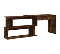 Berkfield Home Corner Desk Smoked Oak 200x50x76 cm Engineered Wood in Brown | Size: 200 x 50 x 76 cm Berkfield Home Brown 200 x 50 x 76 cm