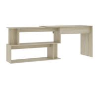 Berkfield Home Corner Desk Sonoma Oak 200x50x76 cm Engineered Wood in Light Oak | Size: 200 x 50 x 76 cm Berkfield Home Light Oak 200 x 50 x 76 cm