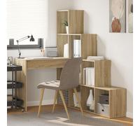 Berkfield Home Corner Desk with Shelf with Storage Sonoma oak 101.5 x 149.5 x 149.5 cm in Brown Berkfield Home Brown 101.5 x 149.5 x 149.5 cm