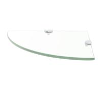 Berkfield Home Corner Shelf with Chrome Supports Glass Clear 35x35 cm Berkfield Home Clear 35x35 cm