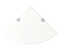 Berkfield Home Corner Shelves 2 pcs with Chrome Supports Glass Clear 35x35 cm Berkfield Home Clear 35x35 cm