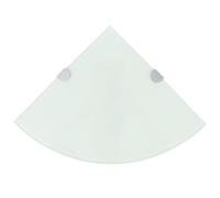 Berkfield Home Corner Shelves 2 pcs with Chrome Supports Glass White 35x35 cm Berkfield Home White 35x35 cm