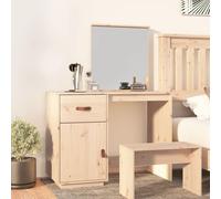 Berkfield Home Cosmetic Desk 95x50x134 cm Solid Wood Pine in Brown | Size: 95 x 50 x 134 cm Berkfield Home Brown 95 x 50 x 134 cm