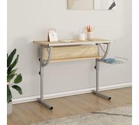 Berkfield Home Craft Desk Sonoma Oak&Grey 110x53x(58-87)cm Engineered Wood&Steel in Brown Berkfield Home Brown