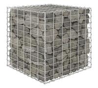 Berkfield Home Cube Gabion Raised Bed Steel Wire 60x60x60 cm in Silver | Size: 60 x 60 x 60 cm Berkfield Home Silver 60 x 60 x 60 cm