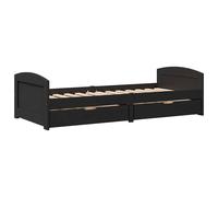 Berkfield Home Day Bed with 2 Drawers without Mattress IRUN Black 90x200 cm Berkfield Home Black 90x200 cm
