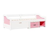 Berkfield Home Day Bed with 3 Drawers without Mattress IRUN White&Pink 90x200 cm in Pink Berkfield Home Pink 90x200 cm