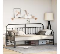 Berkfield Home Daybed Frame with Trundle Black 90x200 cm Steel Berkfield Home Black 90x200 cm