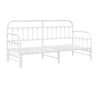 Berkfield Home Daybed Frame with Trundle - White, 80x200 cm, Steel in White | Size: 80x200 cm Berkfield Home White 80x200 cm