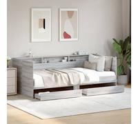 Berkfield Home Daybed with Drawers without Mattress Grey Sonoma 75x190 cm Small Single Berkfield Home Grey 75x190 cm