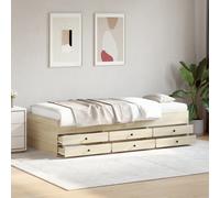 Berkfield Home Daybed with Drawers without Mattress Sonoma Oak 100x200 cm in Brown Berkfield Home Brown 100x200 cm