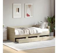 Berkfield Home Daybed with Drawers without Mattress Sonoma Oak 75x190 cm Small Single in Brown Berkfield Home Brown 75x190 cm
