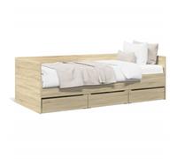 Berkfield Home Daybed with Drawers without Mattress Sonoma Oak 90x200 cm in Light Tan Berkfield Home Light Tan 90x200 cm
