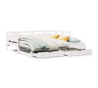 Berkfield Home Daybed with Trundle & Drawers Frame White 90x190 cm Single Berkfield Home White 90x190 cm