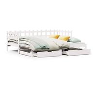 Berkfield Home Daybed with Trundle & Drawers Frame White 90x190 cm Single Berkfield Home White 90x190 cm