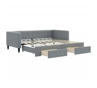 Berkfield Home Daybed with Trundle & Drawers Light Grey 90x190 cm Fabric Berkfield Home Grey 90x190 cm