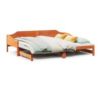 Berkfield Home Daybed with Trundle Frame Wax Brown 90x190 cm Single Solid Wood Berkfield Home Brown 90x190 cm