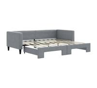 Berkfield Home Daybed with Trundle Light Grey 90x190 cm Fabric Berkfield Home Grey 90x190 cm