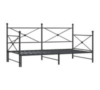 Berkfield Home Daybed with Trundle without Mattress Black 100x200 cm Steel Berkfield Home Black 100x200 cm