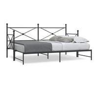 Berkfield Home Daybed with Trundle without Mattress Black 80x200 cm Steel Berkfield Home Black 80x200 cm