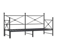 Berkfield Home Daybed with Trundle without Mattress Black 90x190 cm Steel Berkfield Home Black 90x190 cm