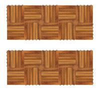Berkfield Home Decking Tiles Vertical Pattern 30 x 30 cm Acacia Set of 20 in Brown Berkfield Home Brown 30 x 30 cm