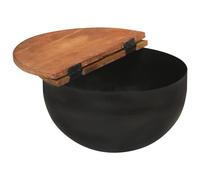 Berkfield Home Decorative 2 Piece Coffee Table Set Black Solid Wood Reclaimed Berkfield Home Black