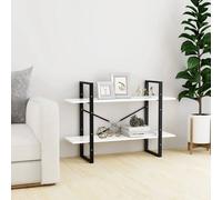 Berkfield Home Decorative 2-Tier Book Cabinet White 100x30x70 cm Engineered Wood | Size: 100 x 30 x 70 cm Berkfield Home White 100 x 30 x 70 cm
