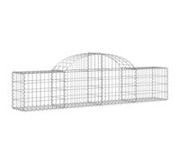 Berkfield Home Decorative Arched Gabion Baskets 3 pcs 200x30x40/60 cm Galvanised Iron in Silver Berkfield Home Silver 200x30x40/60 cm