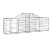 Berkfield Home Decorative Arched Gabion Baskets 3 pcs 200x30x60/80 cm Galvanised Iron in Silver Berkfield Home Silver 200x30x60/80 cm