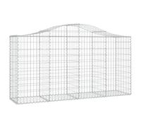 Berkfield Home Decorative Arched Gabion Baskets 3 pcs 200x50x100/120 cm Galvanis in Silver Berkfield Home Silver 200x50x100/120 cm
