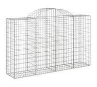 Berkfield Home Decorative Arched Gabion Baskets 3 pcs 200x50x120/140 cm Galvanis in Silver Berkfield Home Silver 200x50x120/140 cm