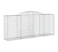 Berkfield Home Decorative Arched Gabion Baskets 3 pcs 300x50x120/140 cm Galvanis in Silver Berkfield Home Silver 300x50x120/140 cm