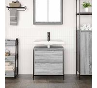 Berkfield Home Decorative Bathroom Basin Cabinet with Drawers Grey Sonoma 60x34 Berkfield Home Grey