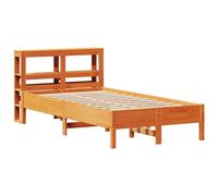Berkfield Home Decorative Bed Frame Frame Wax Brown 120x190 cm Small Double Soli Berkfield Home Brown Small Double