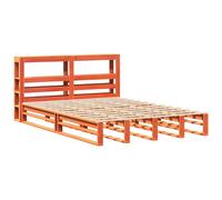 Berkfield Home Decorative Bed Frame Frame Wax Brown 120x190 cm Small Double Soli Berkfield Home Brown Small Double