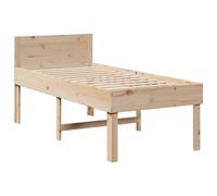 Berkfield Home Decorative Bed Frame without Mattress 80x200 cm Solid Wood Pine in Natural Berkfield Home Natural 80x200 cm