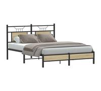 Berkfield Home Decorative Bed Frame without Mattress Sonoma Oak 137x190 cm Engin in Black Berkfield Home Black 137x190 cm