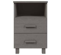 Berkfield Home Decorative Bedside Cabinet HAMAR Light Grey 40x35x62 cm Solid Woo | Size: 40 x 35 x 62 cm Berkfield Home Grey 40 x 35 x 62 cm