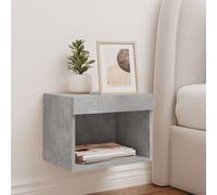 Berkfield Home Decorative Bedside Cabinet with LED Lights Wall-mounted Concrete Grey Berkfield Home Grey