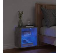 Berkfield Home Decorative Bedside Cabinet with LED Lights Wall-mounted Concrete Grey Berkfield Home Grey