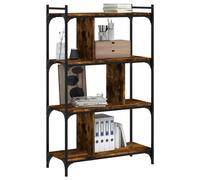 Berkfield Home Decorative Bookcase 4-Tier Smoked Oak 76x32x123 cm Engineered Wood in Brown | Size: 76 x 32 x 123 cm Berkfield Home Brown 76 x 32 x 123 cm