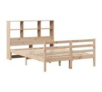 Berkfield Home Decorative Bookcase Bed without Mattress 140x190 cm Solid Wood Pine in Light Oak Berkfield Home Light Oak 140x190 cm