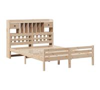 Berkfield Home Decorative Bookcase Bed without Mattress 140x200cm Solid Wood Pine in Light Oak | Size: 140x200 cm Berkfield Home Light Oak 140x200 cm