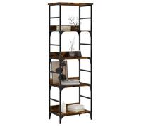 Berkfield Home Decorative Bookshelf Smoked Oak 50x33x153 cm Engineered Wood in Brown | Size: 50 x 33 x 153 cm Berkfield Home Brown 50 x 33 x 153 cm