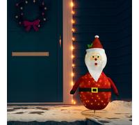 Berkfield Home Decorative Christmas Santa Claus Figure LED Luxury Fabric 120cm Berkfield Home Multicolor