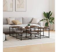 Berkfield Home Decorative Coffee Table Smoked Oak 121x121x40 cm Engineered Wood in Brown | Size: 121 x 121 x 40 cm Berkfield Home Brown 121 x 121 x 40 cm