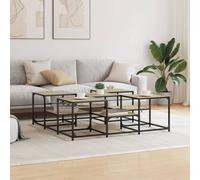 Berkfield Home Decorative Coffee Table Sonoma Oak 121x121x40 cm Engineered Wood in Light Tan | Size: 121 x 121 x 40 cm Berkfield Home Light Tan 121 x 121 x 40 cm