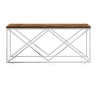 Berkfield Home Decorative Coffee Table Stainless Steel & Solid Wood Reclaimed in Silver Berkfield Home Silver